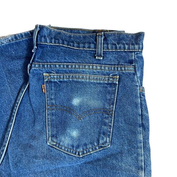 Vintage 1970’s Levi’s Orange Tab Bootcut Distressed Men’s Denim Jeans - Picture 2 of 12